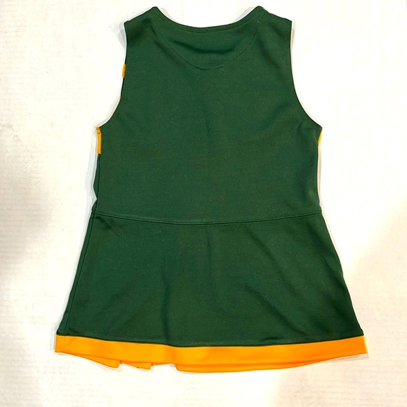 Green Bay Packers Girls Green & Gold Cheer Jumper Sleeveless Dress  SIZE M (5-6) - Picture 4 of 8